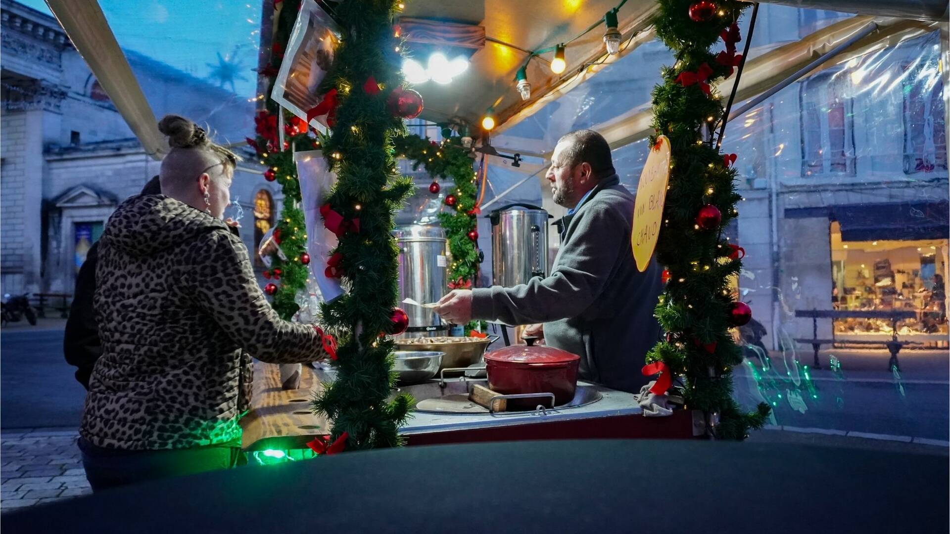 Stand du marché de noël à Rochefort