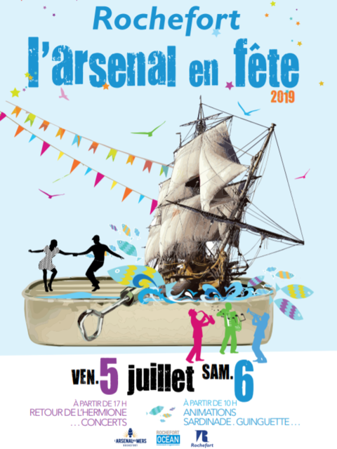 Affiche du retour de l'Hermione, Rochefort fête l'ARSENAL