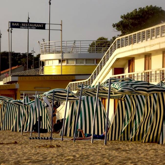 Cabines de plage à la Grande plage de Fouras-les-bains