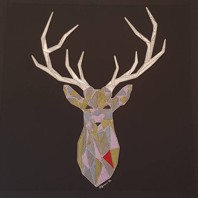 Tête de cerf avec cannetille longue de Thierry Tarrade ©Chrystelle ECALE